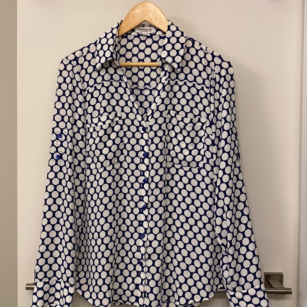 Like new Express polka dot blouse